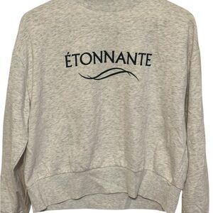 H&M Gray Sweatshirt with Black Print